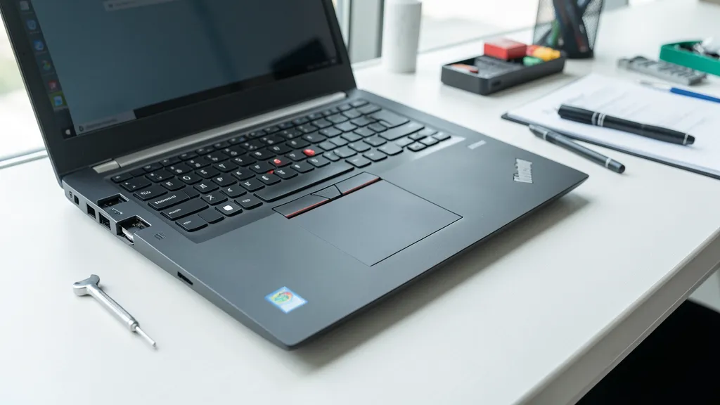 Lenovo ThinkPad hinge repair showing broken hinge mechanism
