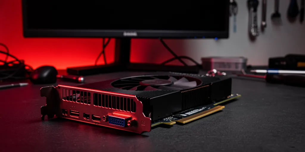 Graphics card with no display output on a dark surface - GPU repair Singapore